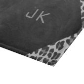 Schwarz-Weiß-Leopard-Printwerbung für Monogramm Schneidebrett (Ecke)