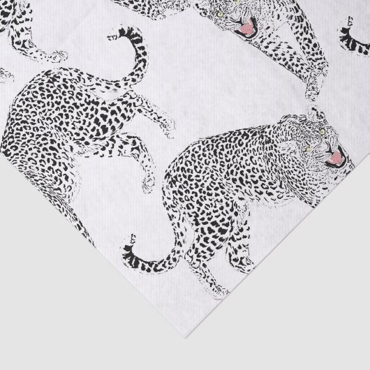 Schwarz-weiß Leopard Seidenpapier (Ausschnitt)