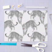 Schwarz-weiß Leopard Seidenpapier (Handwerk)