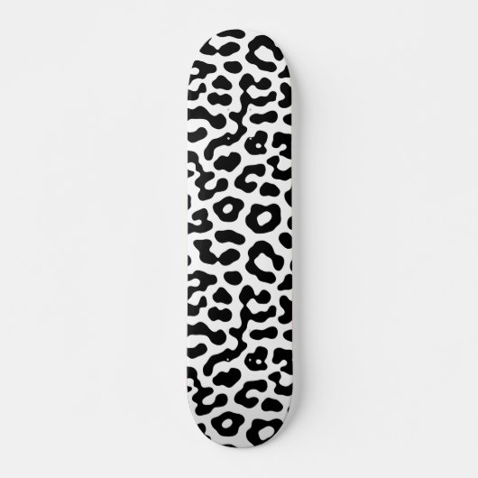 Schwarz-Weiß-Leopard-Spots Druckmuster Skateboard (Vorne)
