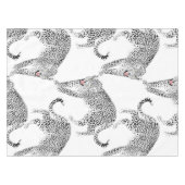 Schwarz-weiß Leopard Tischdecke (Vorderseite (Horizontal))
