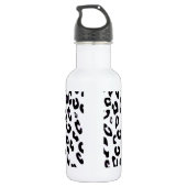 Schwarz-Weiß-Leopard Trinkflasche (Rückseite)