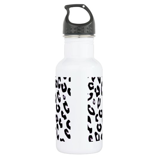 Schwarz-Weiß-Leopard Trinkflasche (Rückseite)