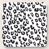 Schwarz-Weiß-Leopard Untersetzer (Vorderseite)