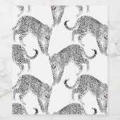 Schwarz-weiß Leopard Weinetikett (Einzelnes Label)