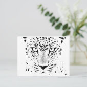 Schwarz-Weiß-Leoparden Postkarte (Stehend Vorderseite)