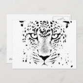 Schwarz-Weiß-Leoparden Postkarte (Vorne/Hinten)