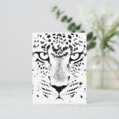 Schwarz-Weiß-Leoparden Postkarte (Stehend Vorderseite)