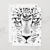Schwarz-Weiß-Leoparden Postkarte (Vorne/Hinten)
