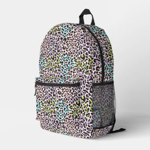 Schwarz Weiß Leopardendruck Pastell Akzente Bedruckter Rucksack