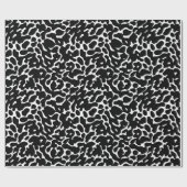Schwarz-Weiß-Leopardenmuster Geschenkpapier (Flach)
