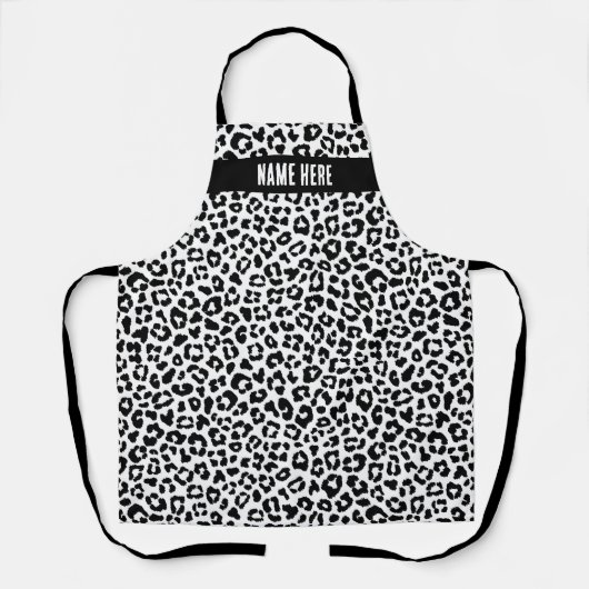 Schwarz-Weiß-Leopardenmuster Schürze (Vorderseite)