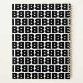 Schwarz-Weiß-Letter-B-Muster Alphabet Planer (Rückseite)