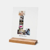 Schwarz-Weiß-Letter-L-FotoCollage Acrylschild (Winkel)