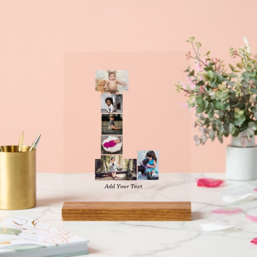 Schwarz-Weiß-Letter-L-FotoCollage Acrylschild (Hochzeit)