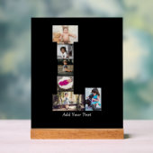 Schwarz-Weiß-Letter-L-FotoCollage Acrylschild (Neutral)