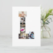 Schwarz-Weiß-Letter-L-FotoCollage Ankündigung (Stehend Vorderseite)