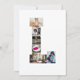 Schwarz-Weiß-Letter-L-FotoCollage Dankeskarte