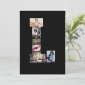 Schwarz-Weiß-Letter-L-FotoCollage Dankeskarte (Stehend Vorderseite)