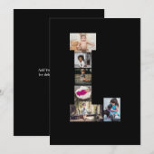 Schwarz-Weiß-Letter-L-FotoCollage Dankeskarte (Vorne/Hinten)