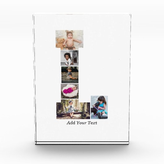 Schwarz-Weiß-Letter-L-FotoCollage Fotoblock (Vorderseite)