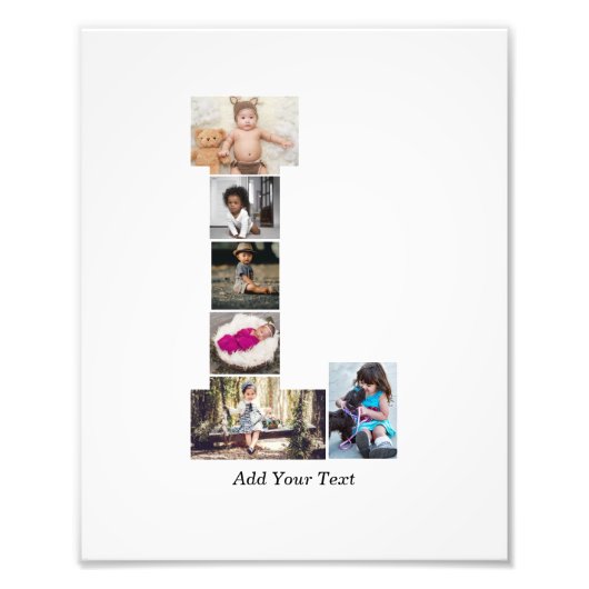 Schwarz-Weiß-Letter-L-FotoCollage Fotodruck (Vorne)