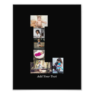 Schwarz-Weiß-Letter-L-FotoCollage Fotodruck