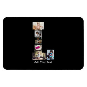 Schwarz-Weiß-Letter-L-FotoCollage Magnet