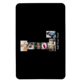 Schwarz-Weiß-Letter-L-FotoCollage Magnet (Vertikal)