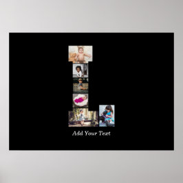 Schwarz-Weiß-Letter-L-FotoCollage Poster