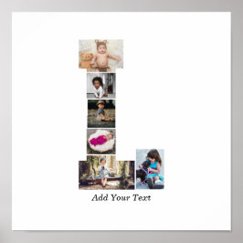 Schwarz-Weiß-Letter-L-FotoCollage Poster