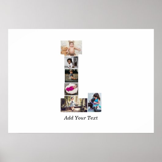 Schwarz-Weiß-Letter-L-FotoCollage Poster (Vorne)