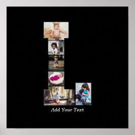 Schwarz-Weiß-Letter-L-FotoCollage Poster