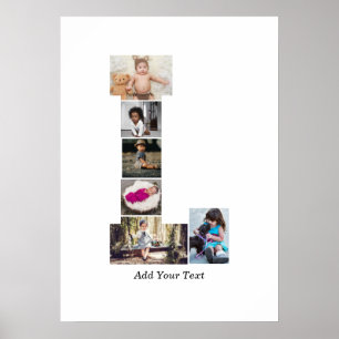 Schwarz-Weiß-Letter-L-FotoCollage Poster