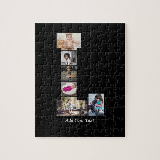 Schwarz-Weiß-Letter-L-FotoCollage Puzzle (Vertikal)