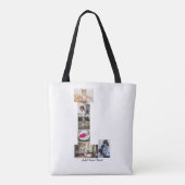 Schwarz-Weiß-Letter-L-FotoCollage Tasche (Rückseite)