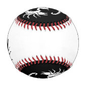 Schwarz-Weiß-Letter S - Design der Skorpion Baseball (Vorderseite)