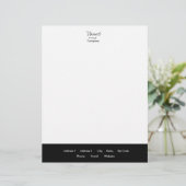 Schwarz-Weiß-Letterhead Trendy Minimal Briefbogen (Stehend Vorderseite)