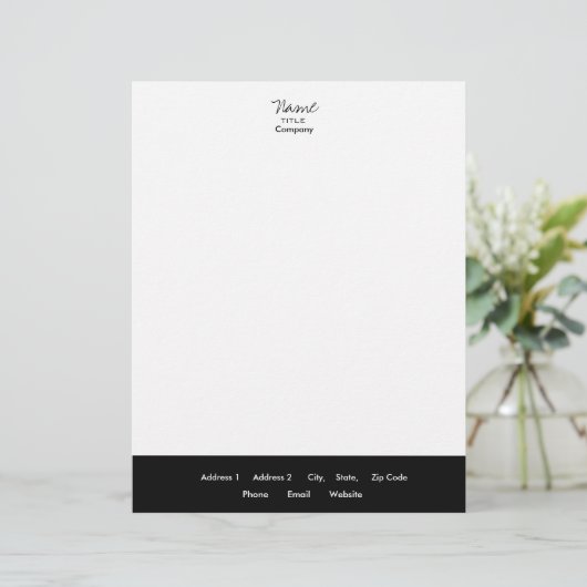 Schwarz-Weiß-Letterhead Trendy Minimal Briefbogen (Stehend Vorderseite)