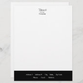 Schwarz-Weiß-Letterhead Trendy Minimal Briefbogen (Vorne/Hinten)