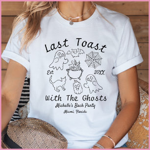 Schwarz/Weiß Letzter Toast Summerween Bach Party T-Shirt