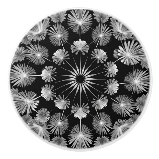 Schwarz-Weiß-Leuchte Keramikknauf (Vorderseite)