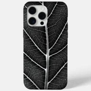 Schwarz-Weiß leuchtendes Blatt Nahaufnahme Case-Mate iPhone Hülle