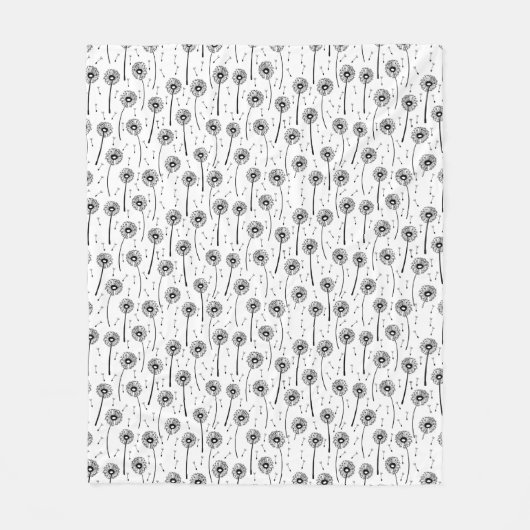 Schwarz-Weiß-Leuchter-Muster Fleecedecke (Vorderseite)