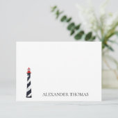 Schwarz-Weiß-Leuchtturm an der Küste (Stehend Vorderseite)