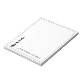 Schwarz-Weiß-Leuchtturm an der Küste Notizblock (Rotiert)