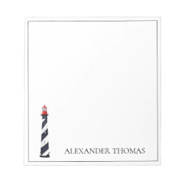 Schwarz-Weiß-Leuchtturm an der Küste Notizblock