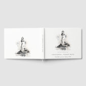 Schwarz-Weiß-Leuchtturm-Hochzeit Gästebuch (Voll)