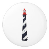 Schwarz-Weiß-Leuchtturm Keramikknauf (Vorderseite)