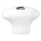 Schwarz-Weiß-Leuchtturm Keramikknauf (Seitenansicht)